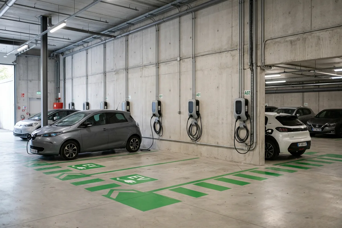 Pose groupée de bornes de recharge en copropriété résidentielle à Contrexéville Pose groupée de bornes de recharge en copropriété résidentielle à Contrexéville