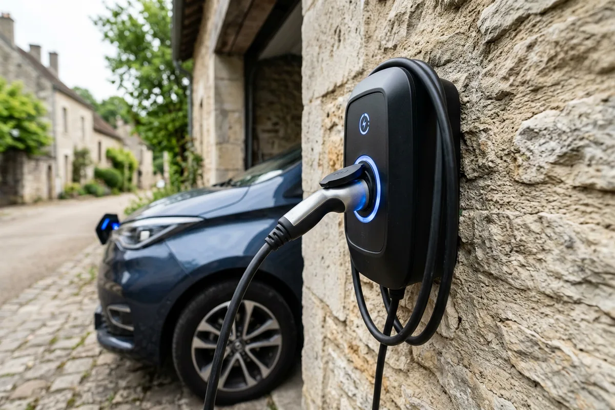 Raccordement soigné d'une Wallbox pour véhicule électrique à domicile à Ingrandes